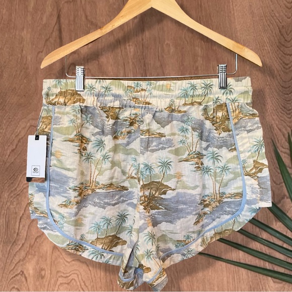 NWT Rip Curl Postcard Cotton/ Linen Beach Shorts - Picture 2 of 11